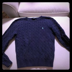 Polo cable knit blue sweater.